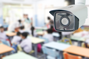 A security camera in a classroom.