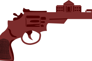 Abstract illustration of a gun.