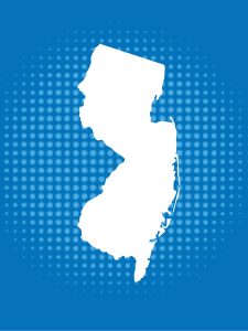 Outline of the state of New Jersey.