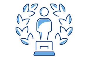 An icon graphic of a trophy