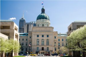 A picture of the Indiana Statehouse