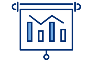 A graphic of data on a bar chart and line graph