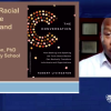 A screenshot of a video conference call with a graphic that says, "Promoting Racial Equity in the Workplace and Society" and an image of Robert Livingston.