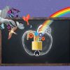 Abstract illustration of chalkboard, an apple, and a rainbow.