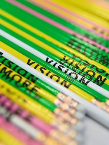 Pencils that say Vision for Baltimore on them.