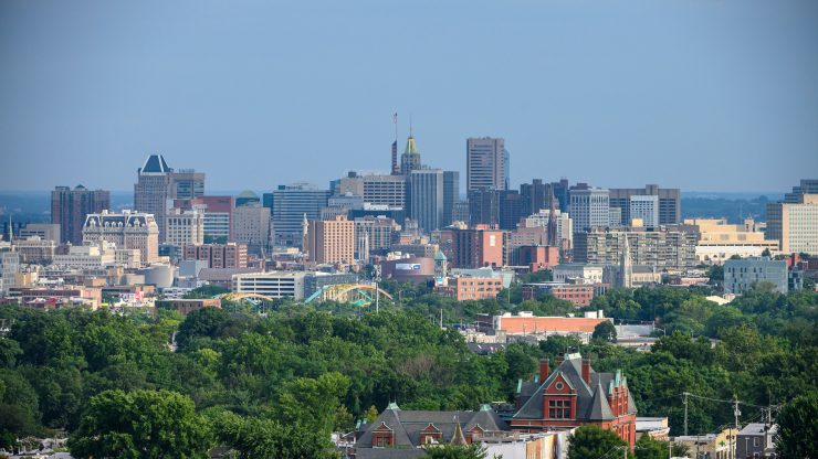 An aerial view of Baltimore.