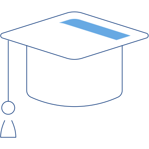 Icon of a graduation cap.