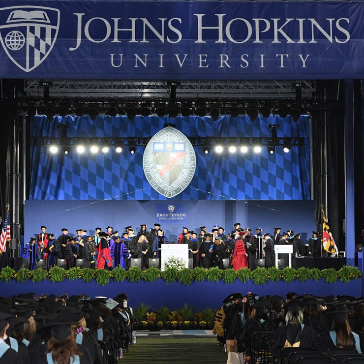 Johns Hopkins School of Education Graduation stage
