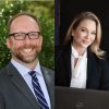 Professional headshots of Jonathan Plucker and Keri Guibault
